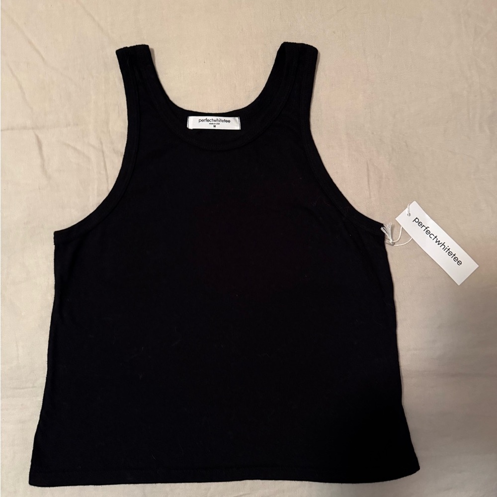 perfectwhitetee Black Tank Top